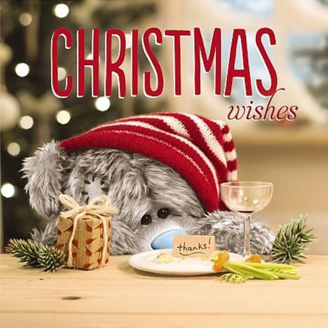 3D Holographic Bear At Table Me to You Bear Christmas Card £3.59